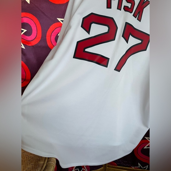 NWT Vintage Majestic Boston Red Sox Carlton Fisk Cooperstown Hall Of Fame Jersey - Picture 13 of 14